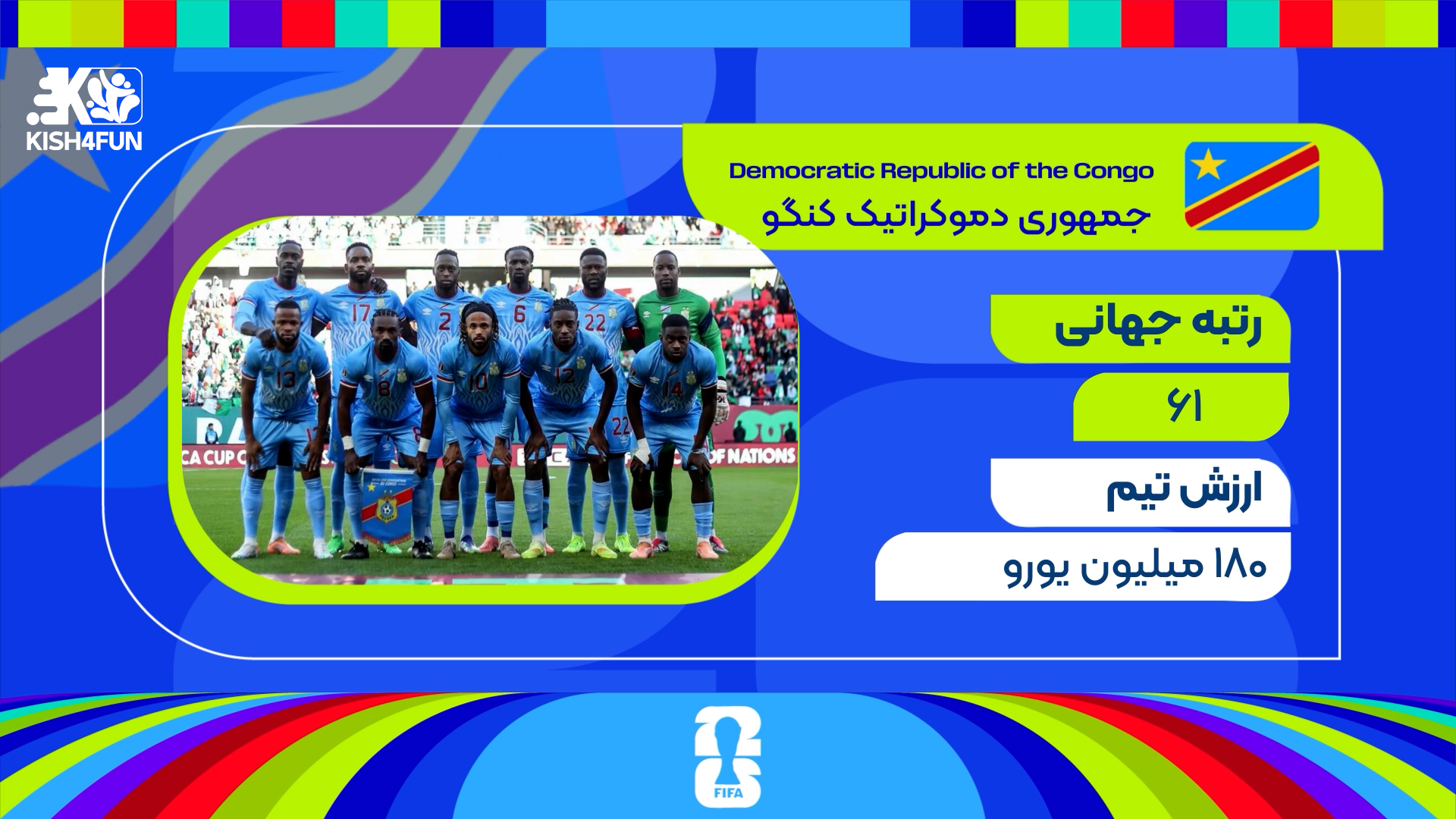 معرفی تیم‌های حاضر در جام جهانی 2026 _ کنگو